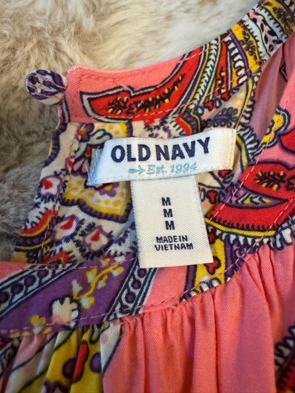 Old Navy Pink and Purple Paisley Halter Dress - Picture 5 of 5